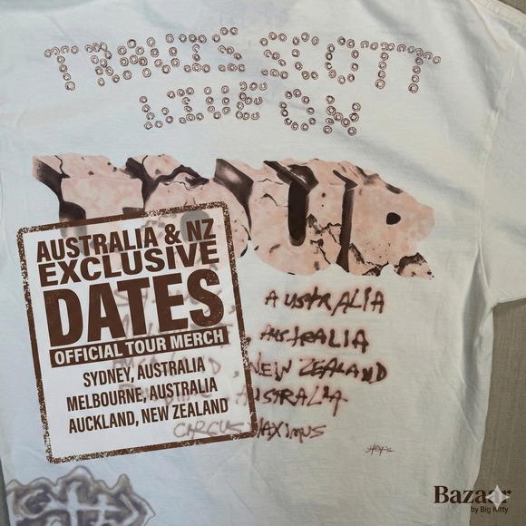 Travis Scott Other - Travis Scott Circus Maximus 2024 Australia Tour Tee White Large DEADSTOCK